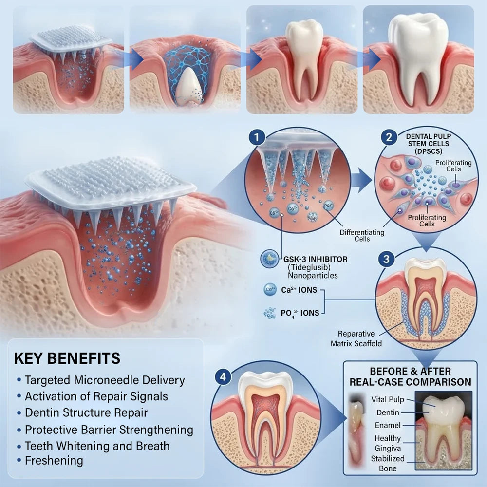 Tooth and Gum Repair Microneedle Patch