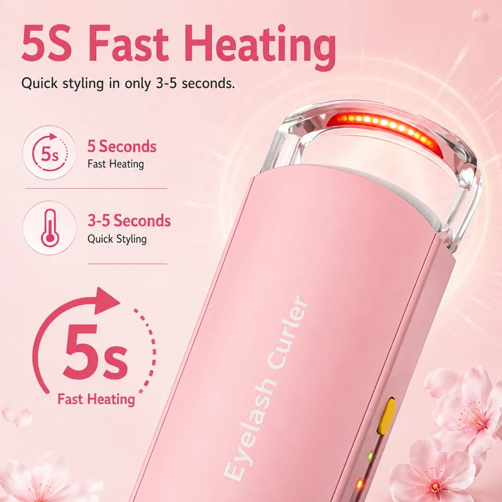 Lashviora HeatCurl Heated Eyelash Curler - 3 Heat Levels, Type-C Rechargeable