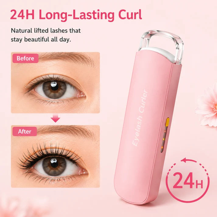 Lashviora HeatCurl Heated Eyelash Curler - 3 Heat Levels, Type-C Rechargeable